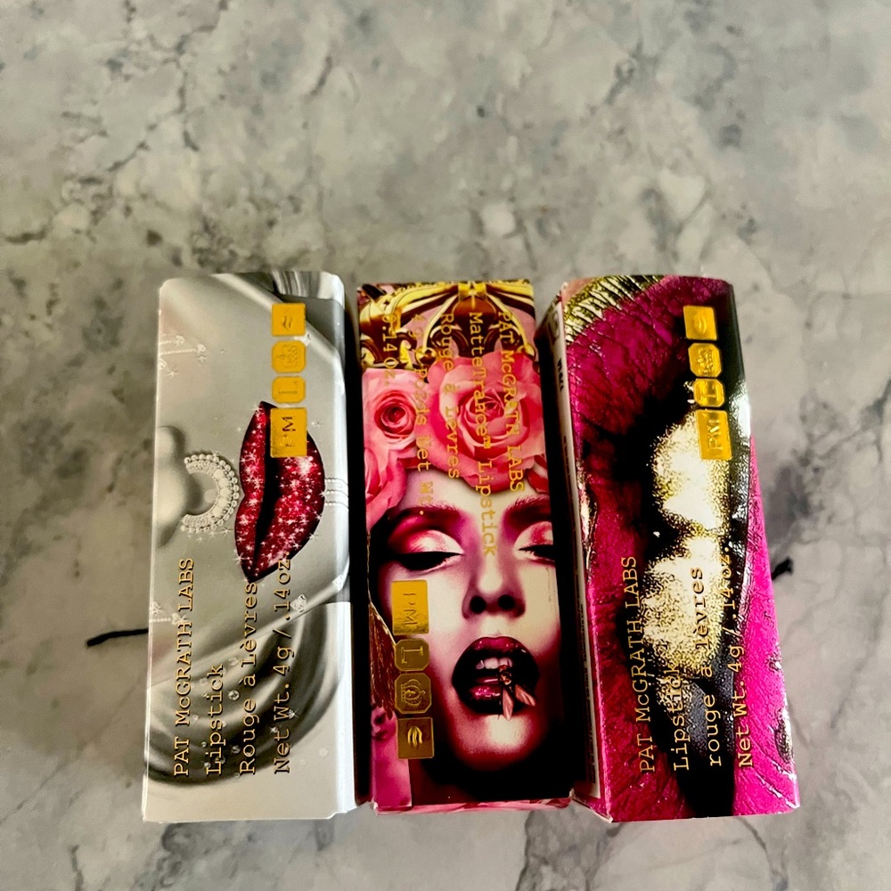 Bundle of 3 New PAT McGrath lipsticks.